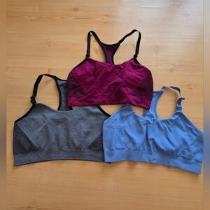Auden NURSING Sports Bras - Burgundy, Gray, and Blue L
